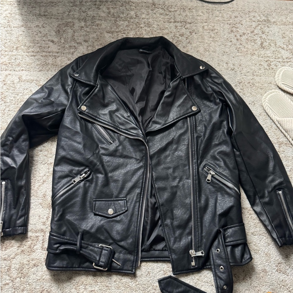 PrettyLittleThing Black Faux Leather Jacket